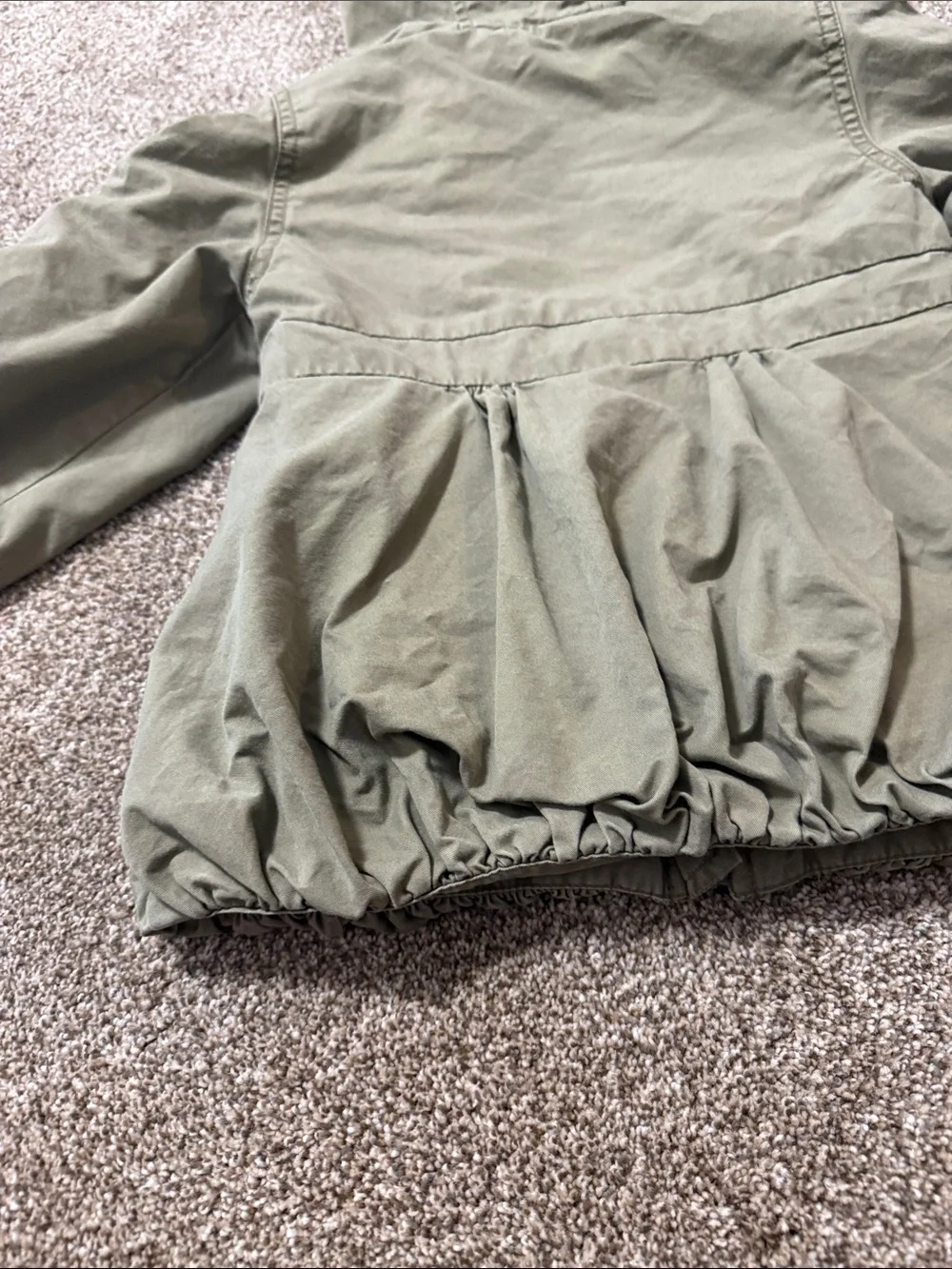 Old Navy Girls' Hooded Puffer Jacket in Olive Green